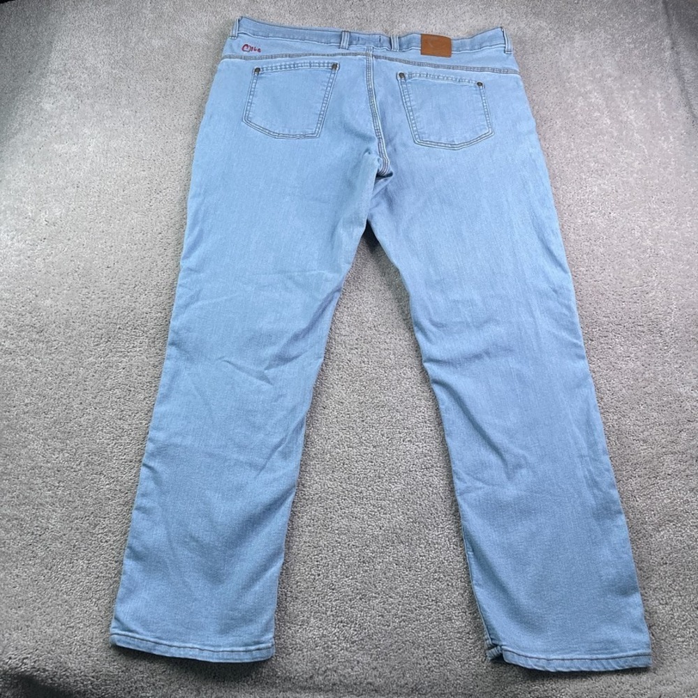 Origin Jeans Mens 38x32 Blue Delta Flex Relaxed Fit Light Wash Stretch Denim USA - Picture 2 of 15